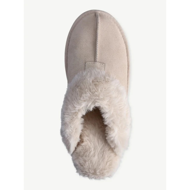 Joyspun Women's Genuine Suede Platform Slipper | Walmart (US)