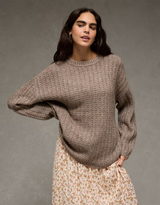AE Oversized Waffle Sweater | American Eagle Outfitters (US & CA)