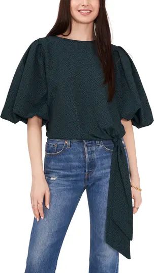 Vince Camuto Bubble Sleeve Tie Front Top | Nordstrom | Nordstrom