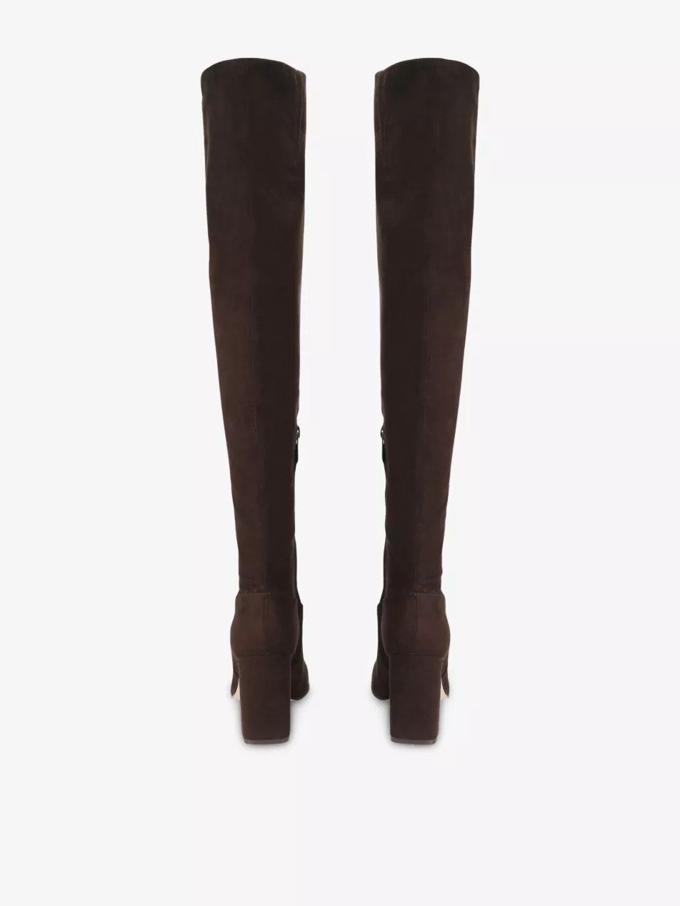 Fair Play Faux-Suede Heeled Knee-High Boots | Selfridges