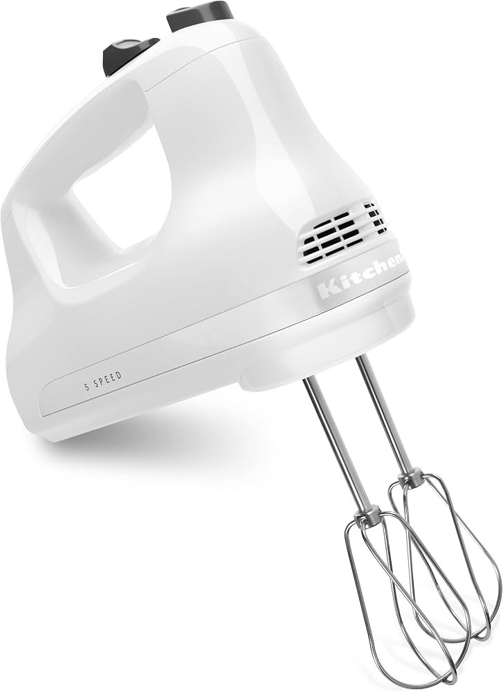 KitchenAid KHM512WH 5-Speed Ultra Power Hand Mixer, White, 8x7x5 | Amazon (US)