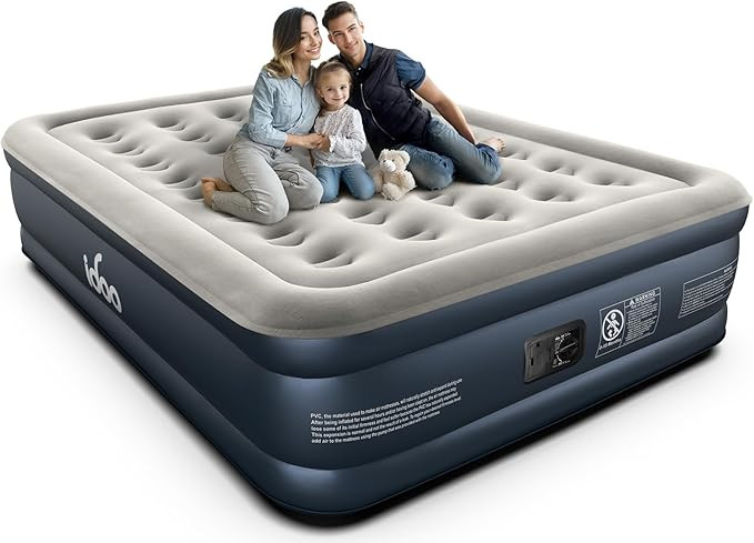 iDOO Queen Air Mattress with Built in Pump, 18 Raised Comfort Blow up Mattress, Upgraded Four Cha... | Amazon (US)