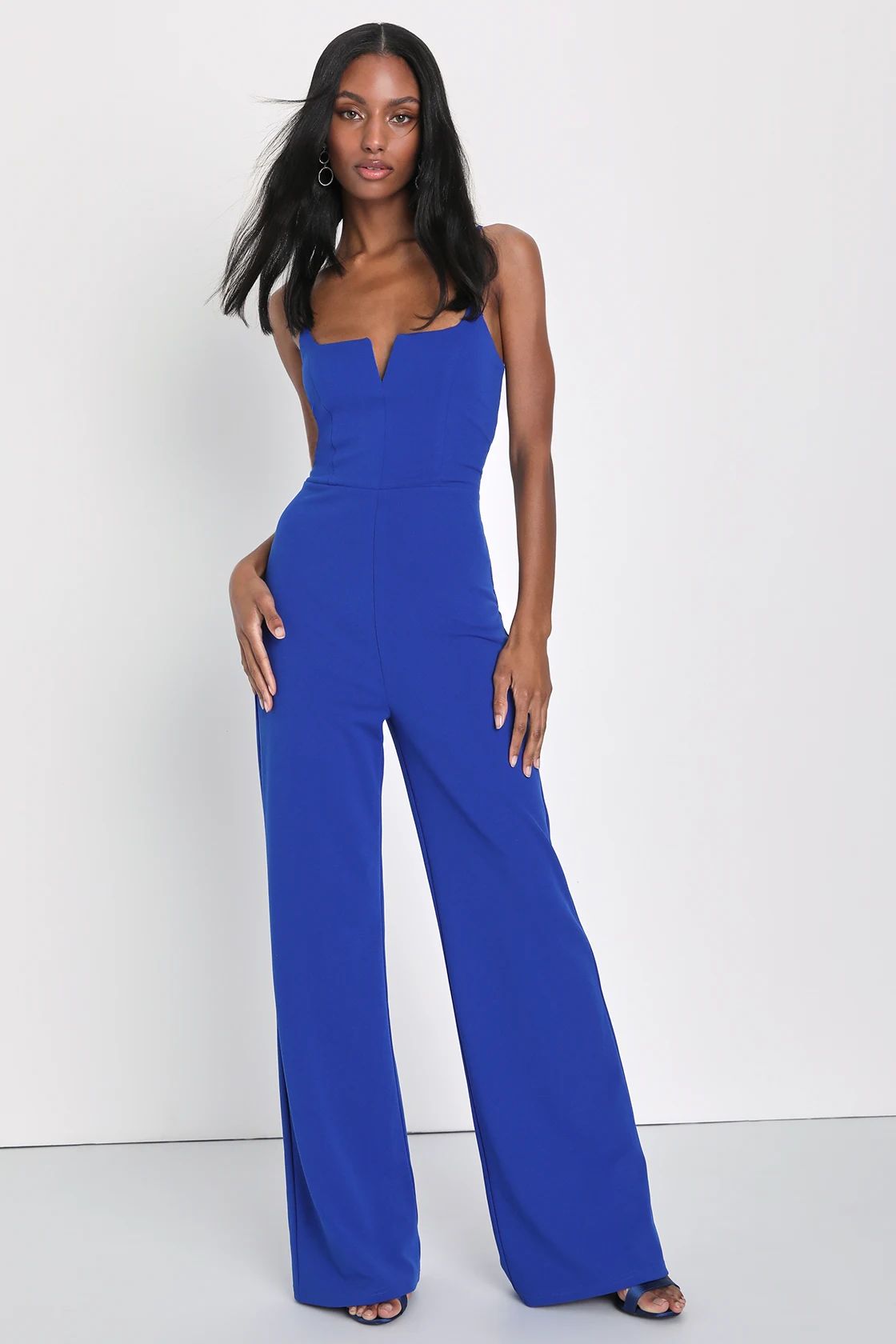 Cheers to Chic Royal Blue Sleeveless Wide-Leg Jumpsuit | Lulus (US)