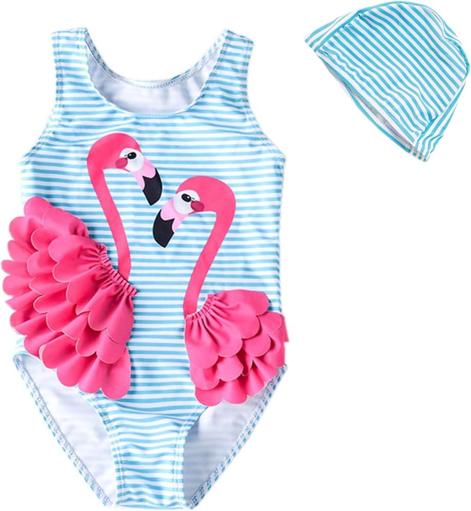Baby Girl One Piece Swimsuit Swimwear Toddler Kid Flamingo Bikini Bathing Suit Sunsuit Rash Guard 1-5t | Amazon (US)