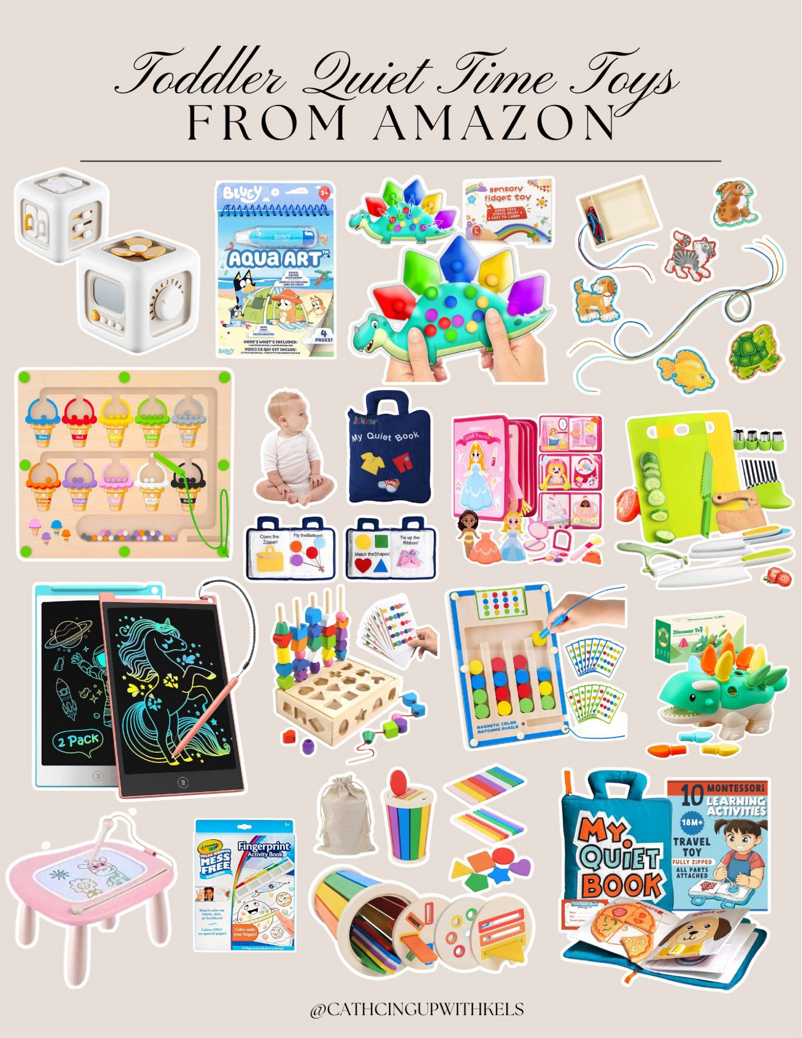 Quiet time = creative time! 🎨 These Amazon toys are perfect for keeping toddlers entertained and learning while giving you some downtime. Montessori, sensory, and imaginative play all in one! 🌈 Shop the best quiet time finds now. #ToddlerToys 

#LTKBaby #LTKKids