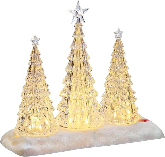 Tabletop Christmas Tree with Light and Music - Battery Operated Crystal Clear Acrylic Christmas T... | Amazon (US)