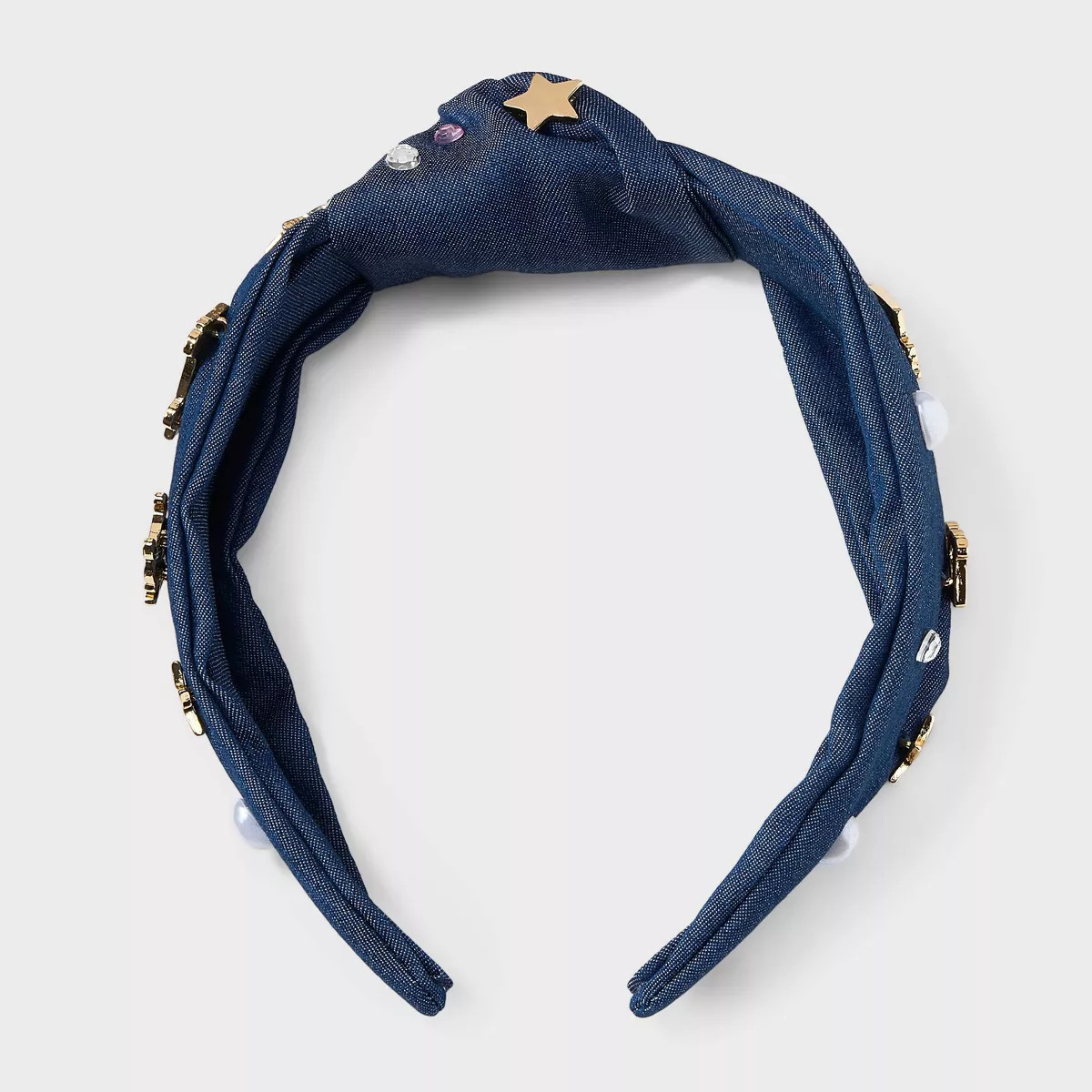 Teacher Icon and Pearl Charm Top Knot Headband - Multicolor | Target