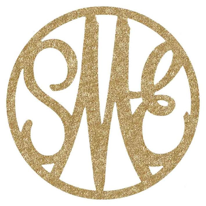 Glitter Wooden Cut-Out Script Monogram | Pottery Barn Teen