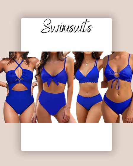Blue swimwear, bikini, one-piece with cutout 

#LTKswim #LTKtravel #LTKfindsunder50