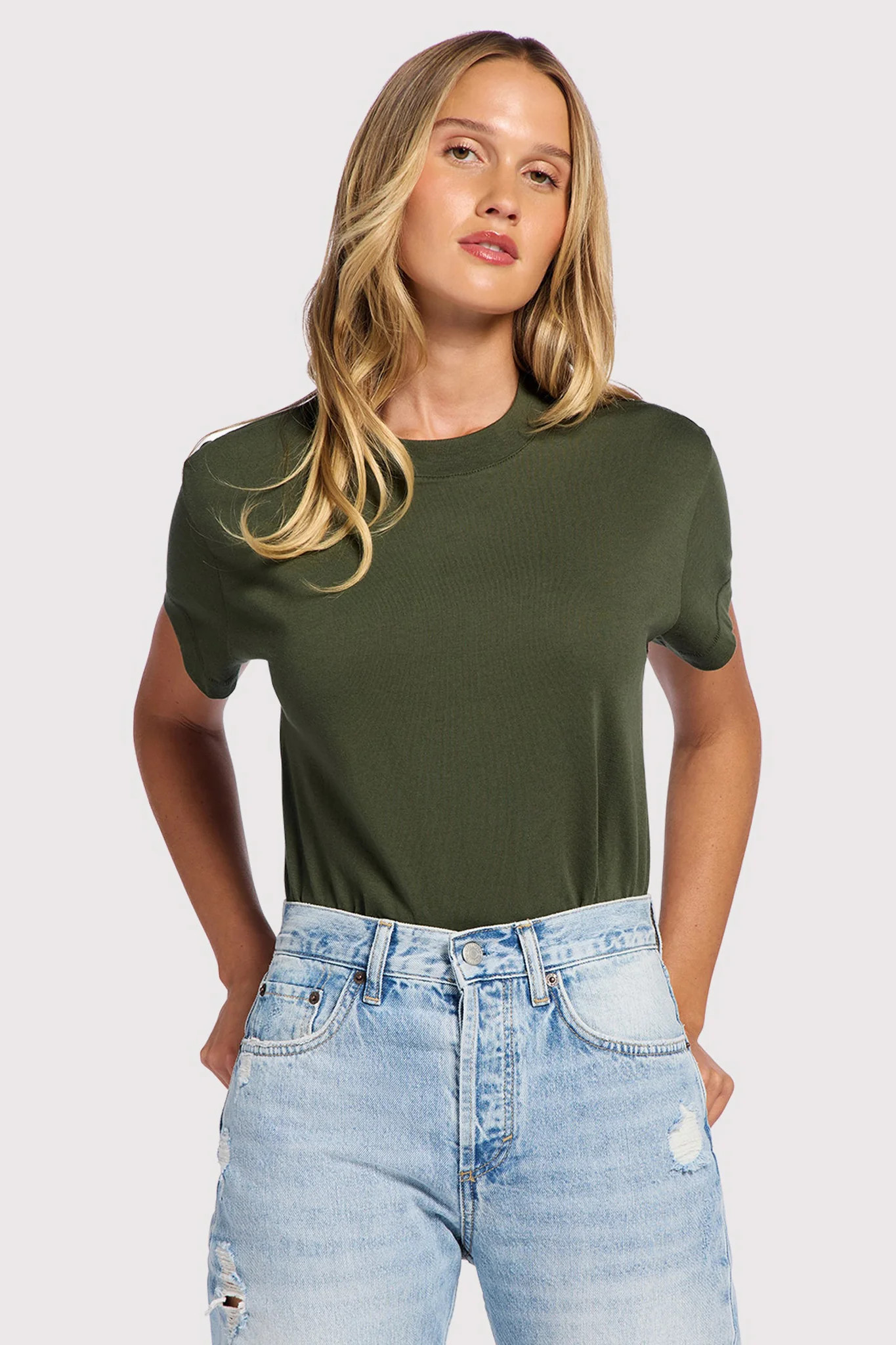 Soft Cotton Everyday T-Shirt Bodysuit | Women\u2019s Cotton T-Shirt Bodysuit \u2013 Soft Jersey B... | nuuds