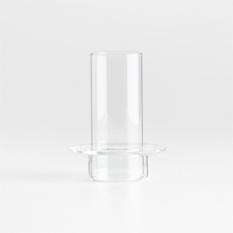 Gara Clear Glass Hurricane Candle Holder 5" + Reviews | Crate & Barrel | Crate & Barrel