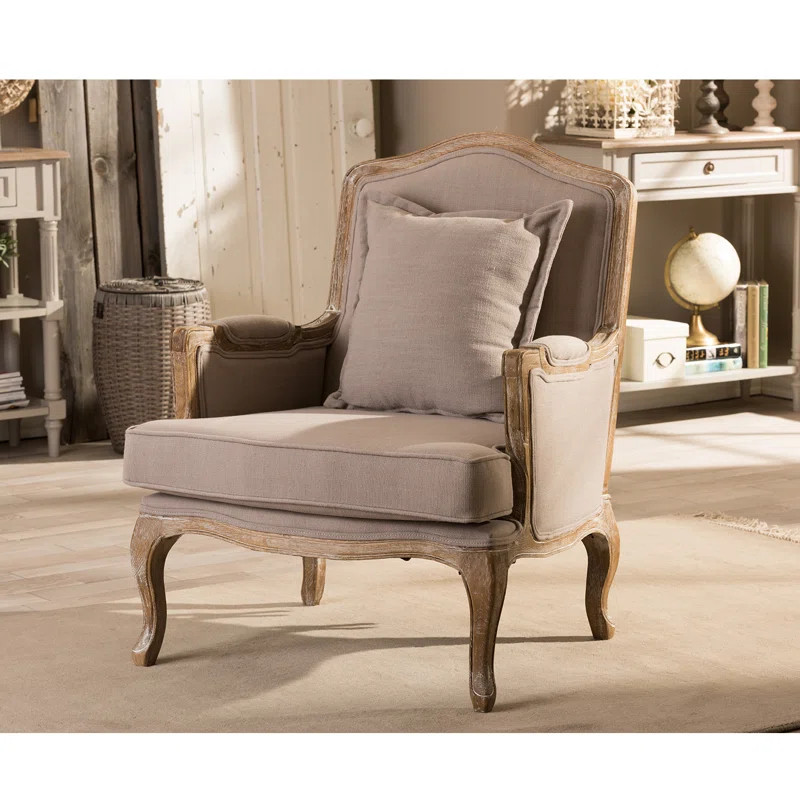 Perpetue 29.25" Wide Linen Armchair | Wayfair Professional