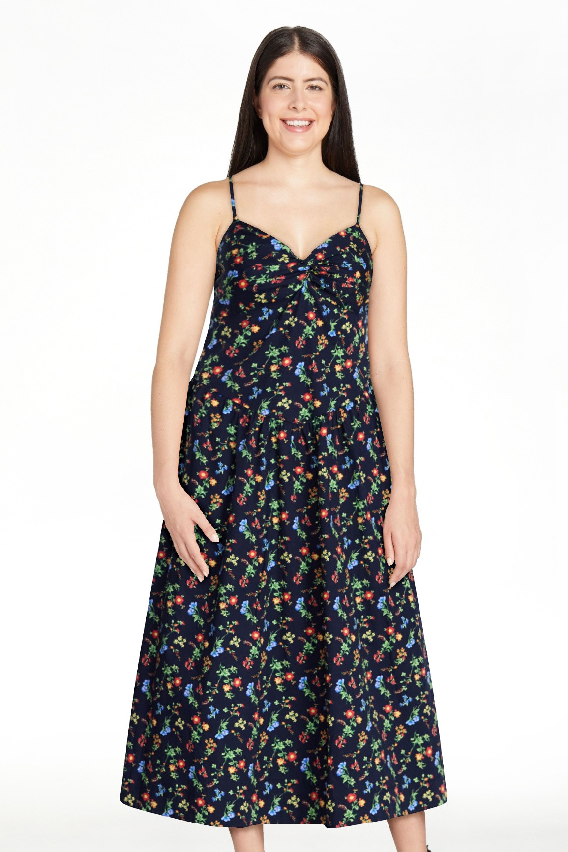 Free Assembly Women's Twist Front Sleeveless Maxi Dress with Drop Waist, Sizes XS-XXL | Walmart (US)