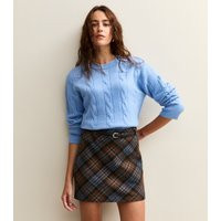 Women's Brown Brushed Check Mini Skirt New Look | New Look (UK)