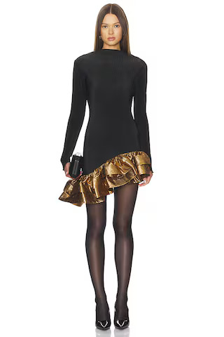 L'IDEE The Met Mini Dress in Gold Glitter from Revolve.com | Revolve Clothing (Global)