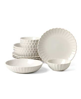 Lenox French Perle Scallop 12 Pc. Dinnerware Set, Service for 4 - Macy's | Macy's