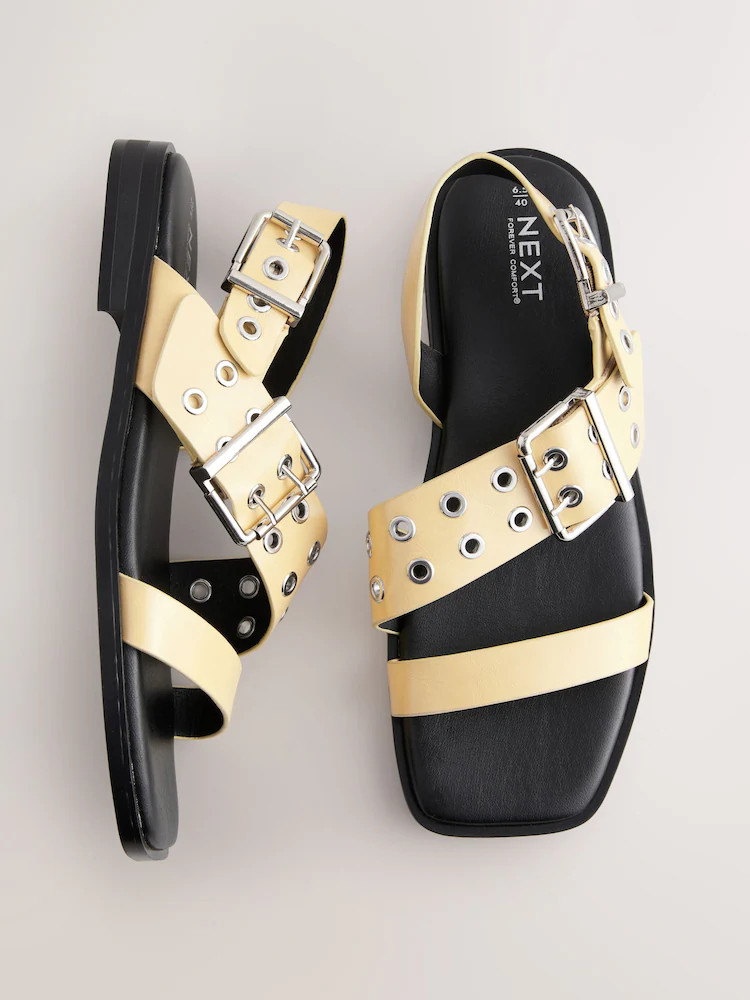 Roomgeel - Sandalen met bandjes en gespen | Next EU