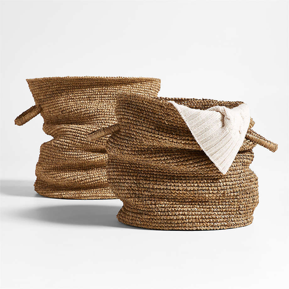 Wobbly Large Natural Brown Decorative Basket by Leanne Ford | Crate & Barrel | Crate & Barrel