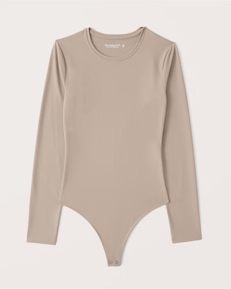 Women's Essential Long-Sleeve Seamless Fabric Crewneck Bodysuit | Women's Clearance | Abercrombie... | Abercrombie & Fitch (US)