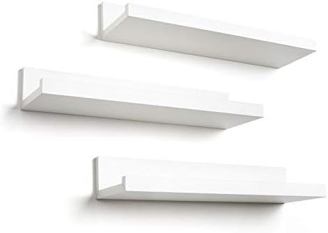 Americanflat 14 Inch Floating Shelves Set of 3 in White Composite Wood - Wall Mounted Storage She... | Amazon (US)
