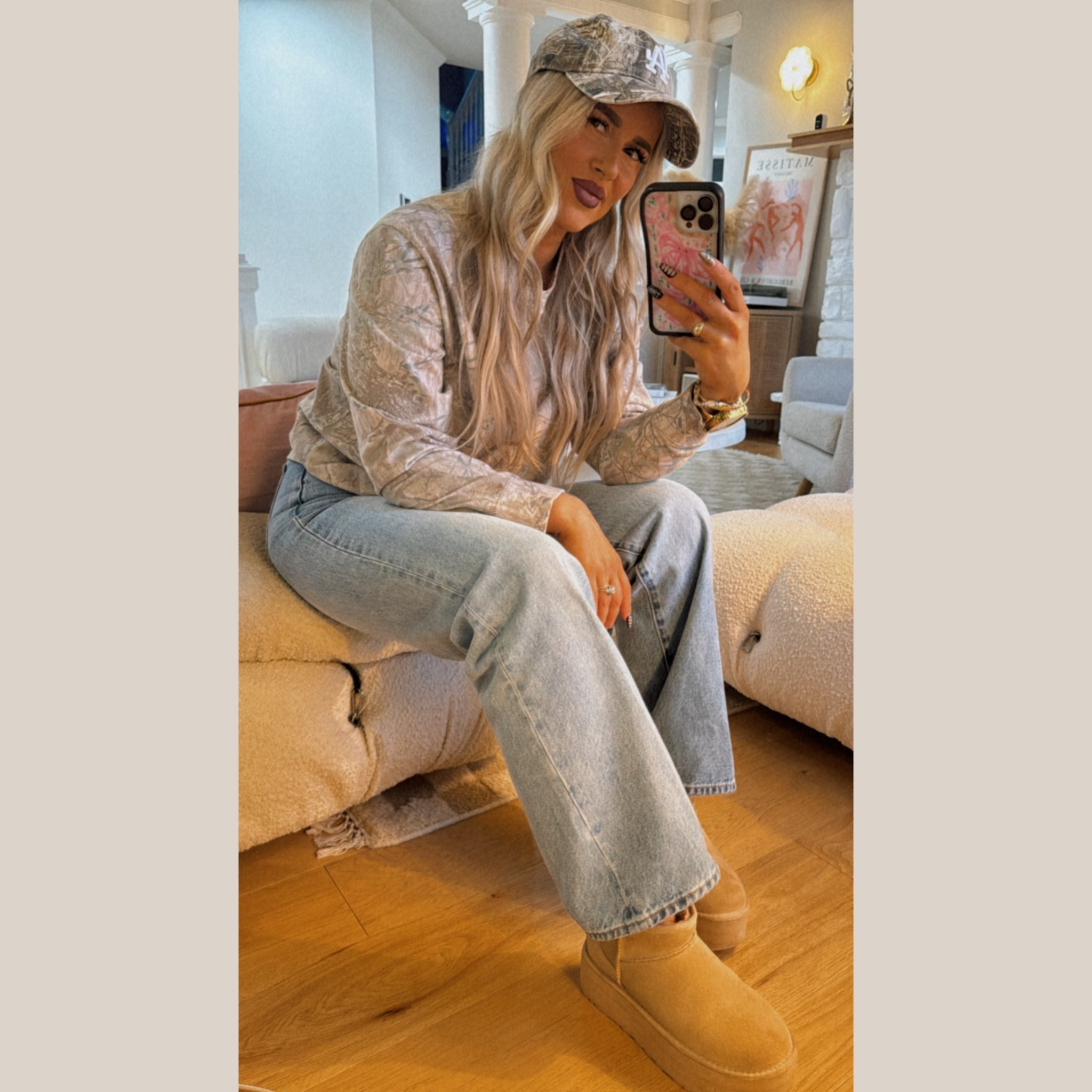 Love the camo shirt from Abercrombie and the baseball cap from Aritzia paired with Aritzia jeans and UGGs for comfort and coziness. Stay cute and cozy!
#LTKstyletips #LTKfashion #camo #seasonal #LTKseasonal