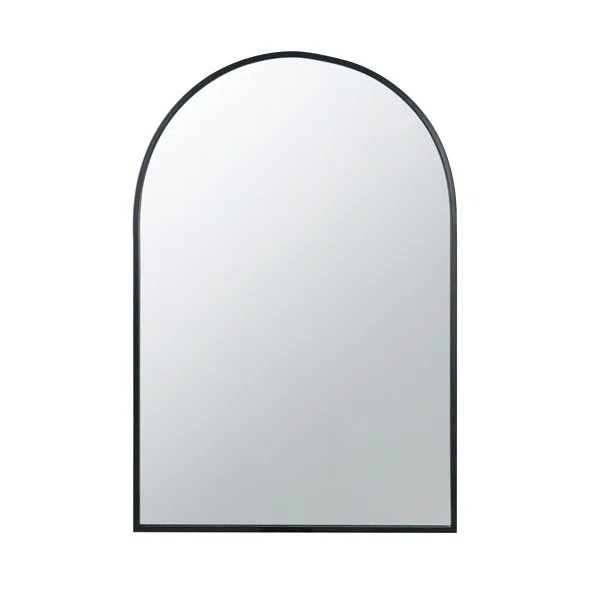 24" X 36" Black Arched Mirror With Metal Frame | Wayfair North America