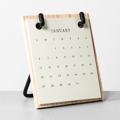2019 Desk Calendar Wooden - Hearth & Hand™ with Magnolia | Target