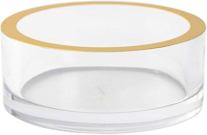 Caspari Acrylic Wine Bottle Coaster in Clear with Gold Rim - 1 Each | Amazon (US)