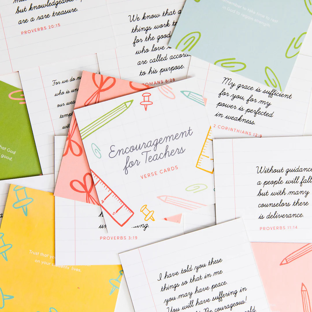 Encouragement for Teachers Verse Cards | The Daily Grace Co.