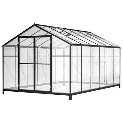 Greenhouse - Polycarbonate Panels And Secure Lock Outdoor Aluminum Rust- | Wayfair North America