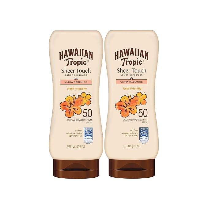 Hawaiian Tropic Sheer Touch Ultra Radiance Lotion Sunscreen SPF 50, 8oz Twin Pack | Hawaiian Trop... | Amazon (US)