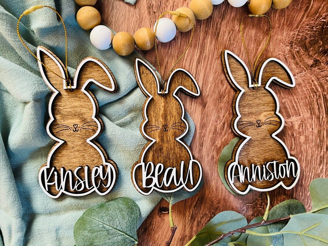 Personalized Bunny Easter Basket Tag SVG, Easter Bunny Tag SVG, Easter bunny svg, Easter laser cu... | Etsy (US)