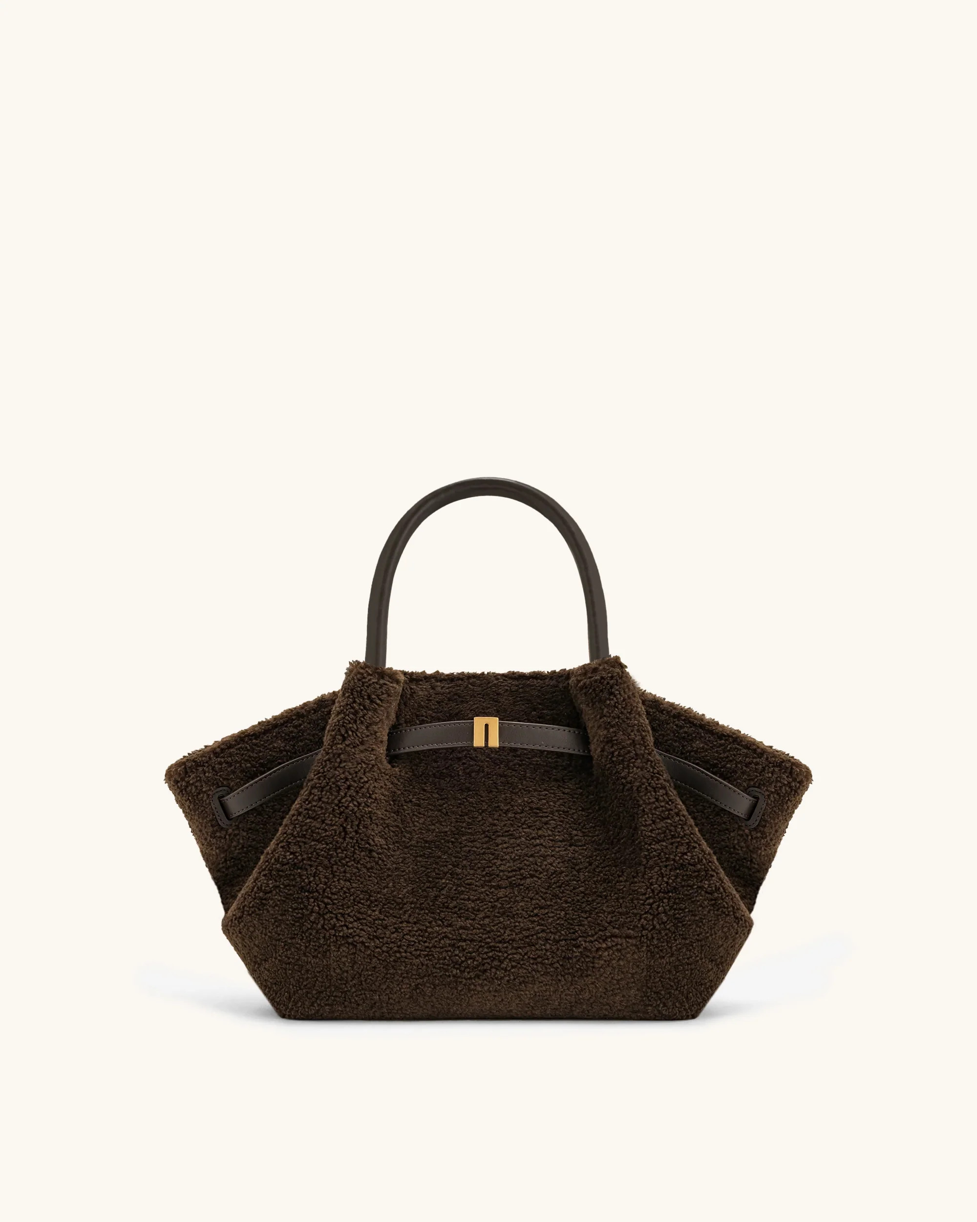 Hana Mini Faux Fur Tote Bag - Dark Brown | JW PEI US
