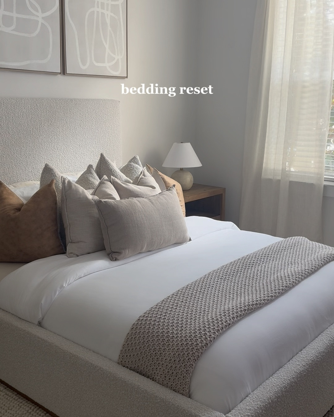 bedding reset! 🤍 not much of a difference, but i was tired of the white duvet lol 

#LTKHome #LTKStyleTip