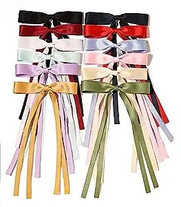 LFOUVRE Bow Hair Clips for Women, Hair Clip Bow with Long Tassel,Hair Bows for Women, 12pcs Hair ... | Amazon (US)