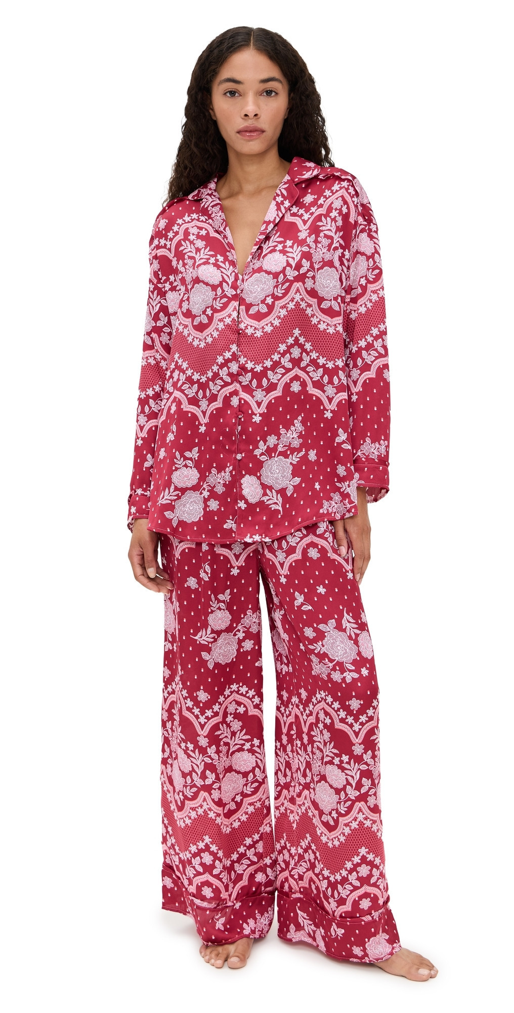 Free People Dreamy Days Pajama Set Cherry Combo M | Shopbop
