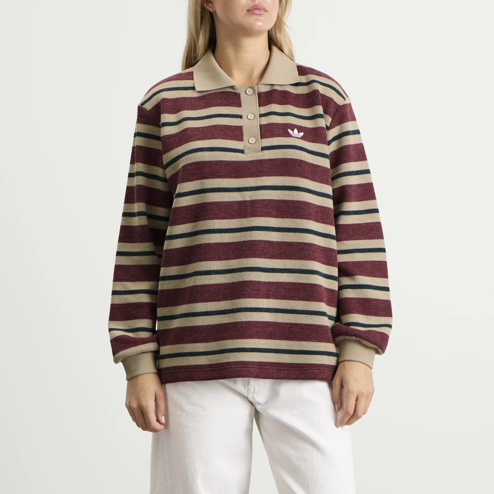 ADIDAS STRIPED POLO KNIT JUMPER | END. Clothing