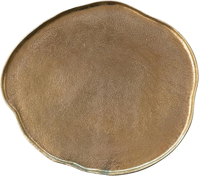 Creative Co-Op Decorative Cast Aluminum Organic Shaped Tray, Gold Finish | Amazon (US)