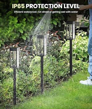NEWMESSI 8 Pack Bright Solar Pathway Lights Outdoor,IP65 Waterproof Auto On/Off Solar Garden Ligh... | Amazon (US)