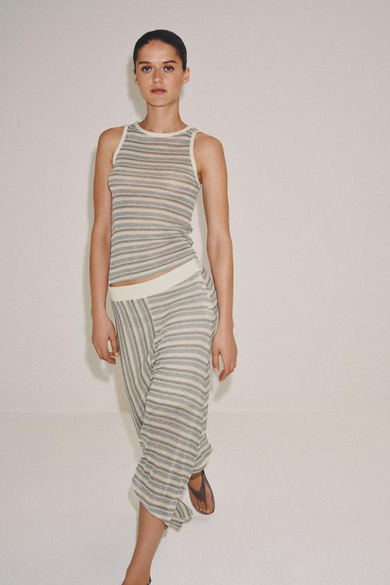 ASYMMETRIC STRIPED SKIRT | Zara UK