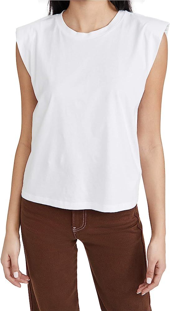 7 For All Mankind Women's Shoulder Pad Tee | Amazon (US)