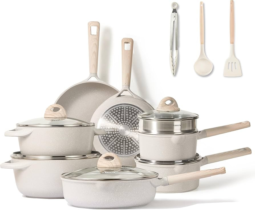 CAROTE 16pcs Pots and Pans Set Non Stick, Kitchen Cookware Sets, Large Capacity Granite Pots Set,... | Amazon (US)