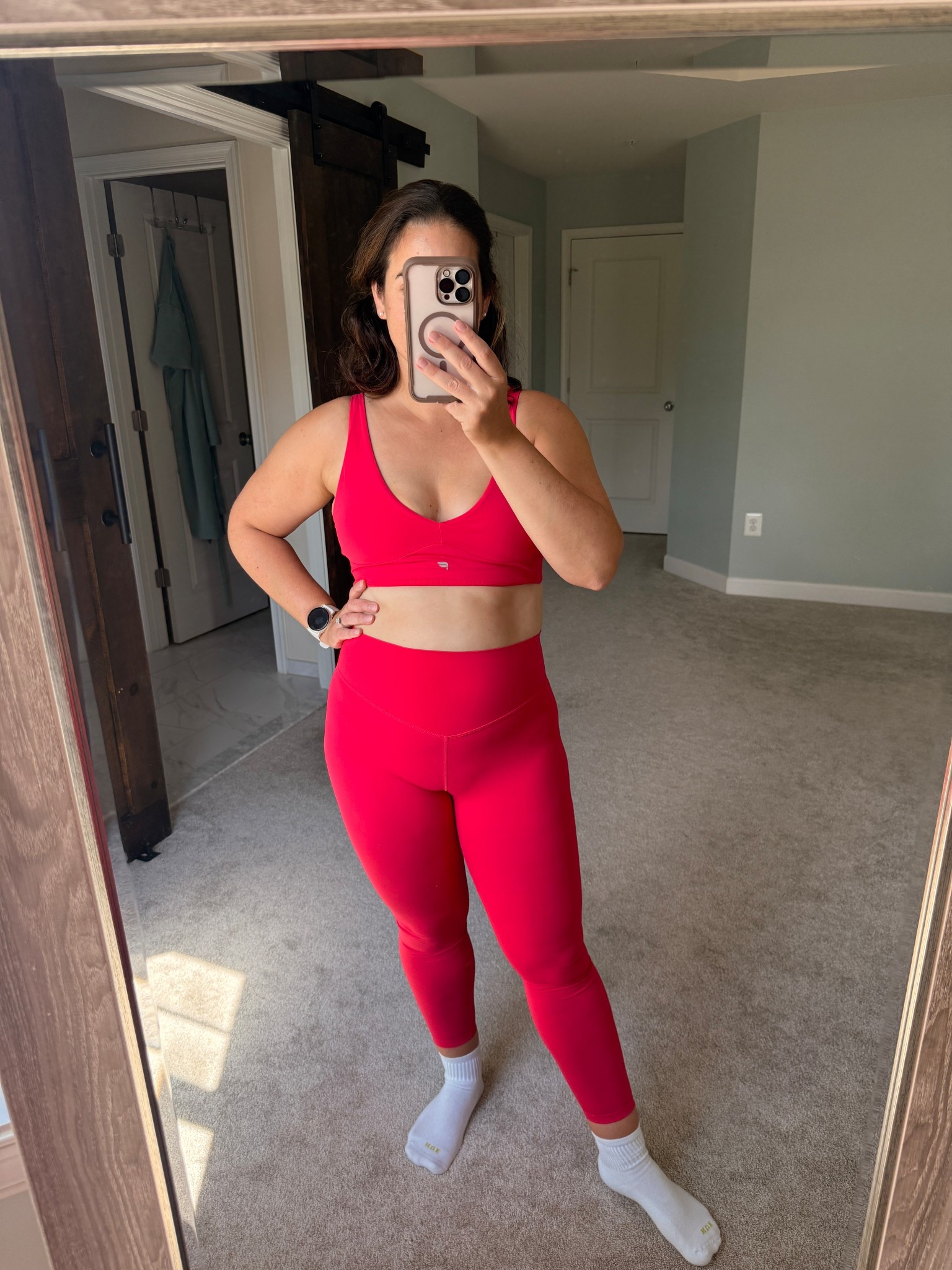 The perfect low impact workout set- bra and butter soft leggings. Plus it’s the cutest raspberry color for fall! I’m wearing a medium in both  

#LTKStyleTip #LTKMidsize #LTKActive