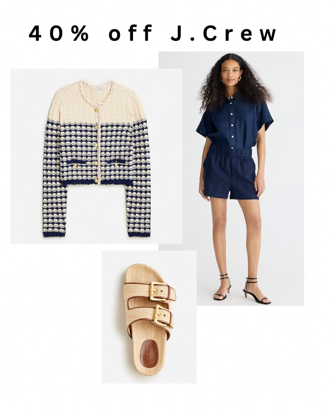 40% off J.Crew picks - love these sandals! 

#LTKSaleAlert #LTKFindsUnder100 #LTKShoeCrush