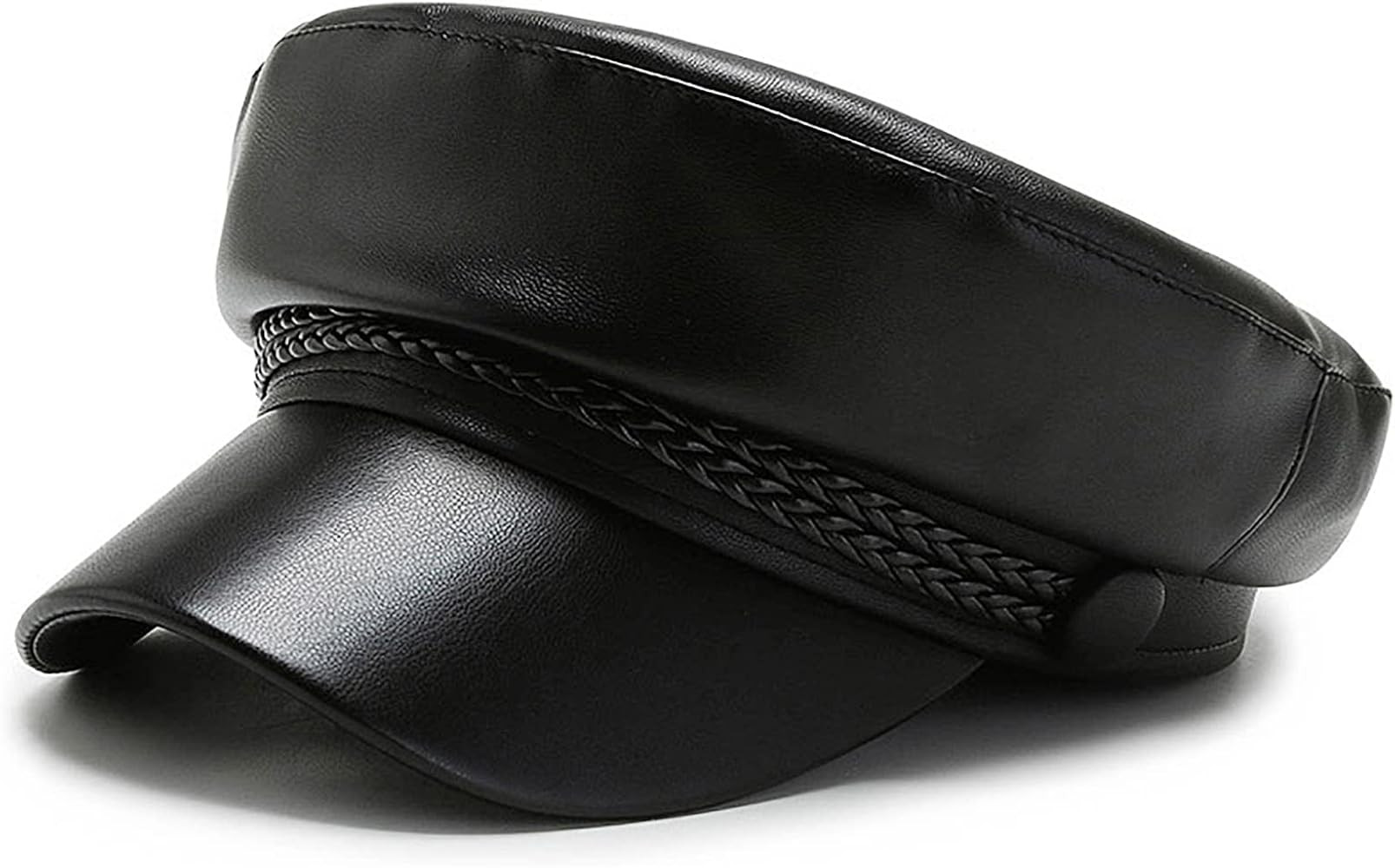 XYIYI Women Fiddler Cap Newsboy Hat PU Leather Visor Beret Cap Paperboy Gatsby Hat | Amazon (US)