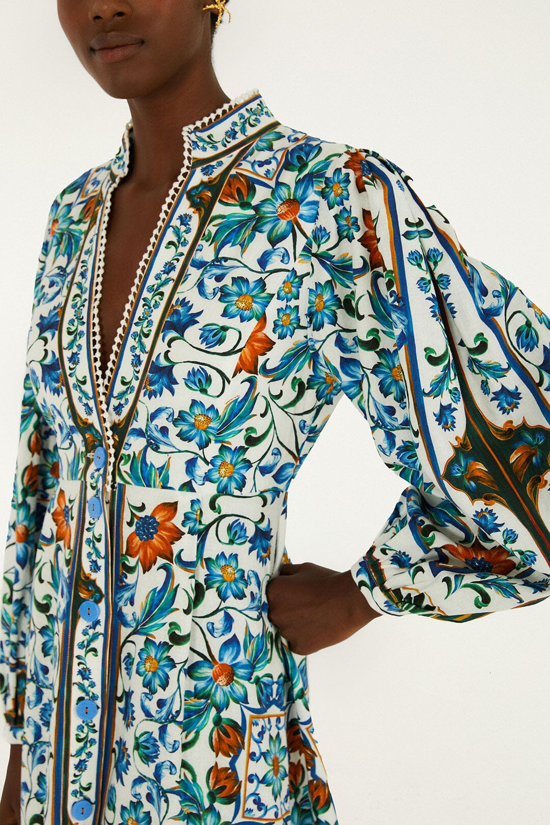 Off-White Flora Tile Lenzing Ecovero Euroflax Maxi Dress | FARM Rio | FarmRio (US)