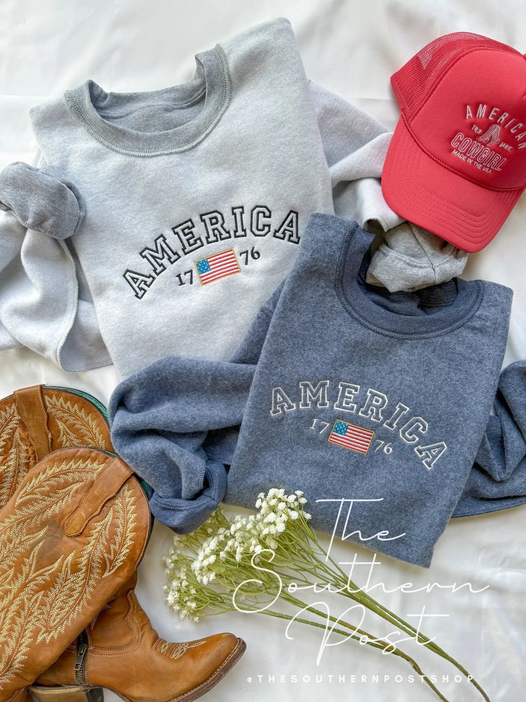 America 1776 Sweatshirt Embroidered, Customizable, Vintage American Flag Shirt - Etsy | Etsy (US)