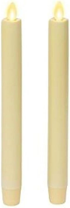 Luminara Set of 2 Moving Flame LED Taper (1x9.75), Flameless Candle, Melted Edge, Smooth Wax, Unscented (Ivory) | Amazon (US)