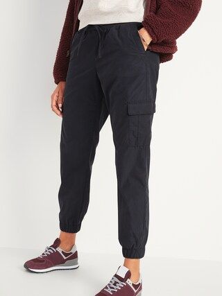 Mid-Rise Rib-Knit Waist Soft-Woven Cargo Jogger Pants for Women | Old Navy (US)