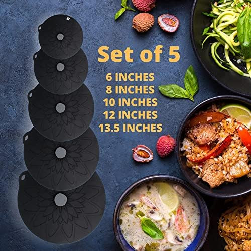 Amazon.com: HOGOWARE Set of 5 Premium Silicone Lids for Bowls and Food Covers - 6, 8, 10, 12, 13.5"  | Amazon (US)